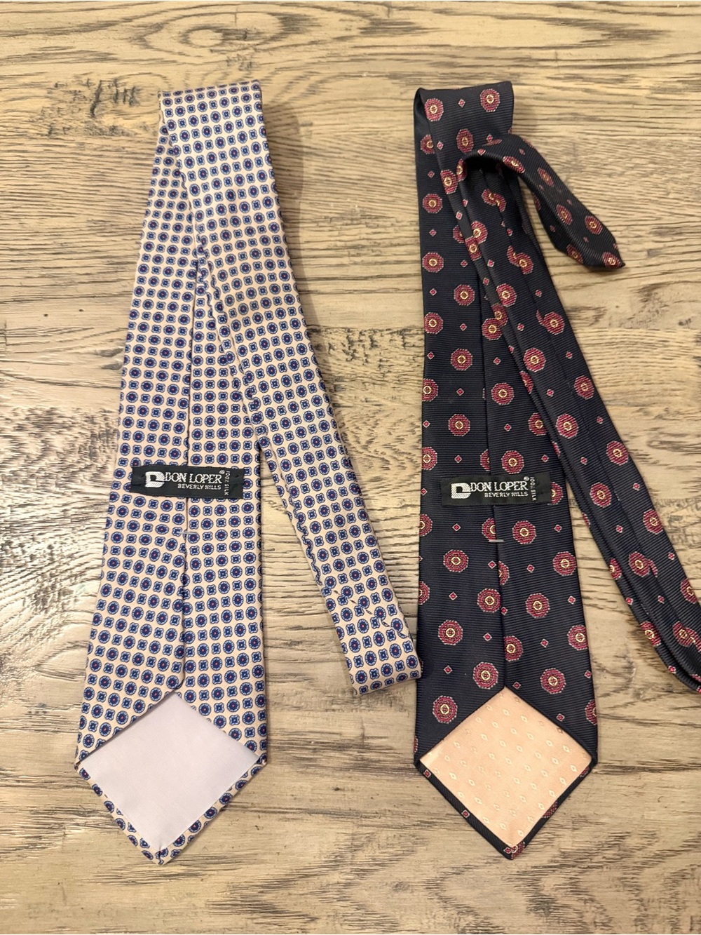Don Loper Men's Navy and White Patterned Silk Tie Set